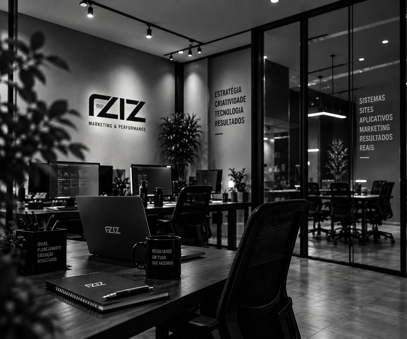Time da F.ZIZ Digital trabalhando